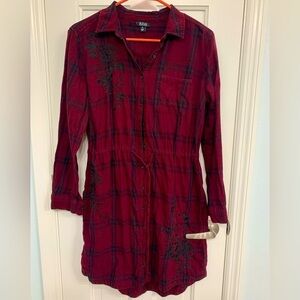 ANA:A New Approach Red/Black Plaid Dress Sz Medium Western Grunge Whimsigoth Y2K
